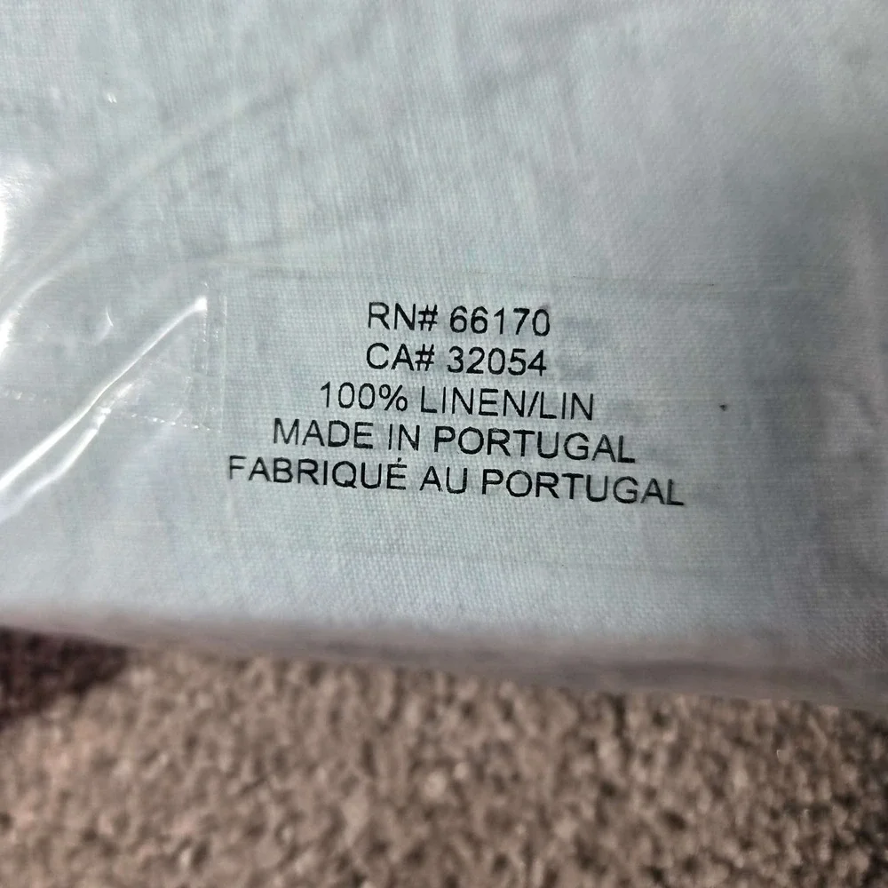 Anthropologie Izzy Linen Duvet Full Sky Ciel Blue + 2 Queen Shams Portugal